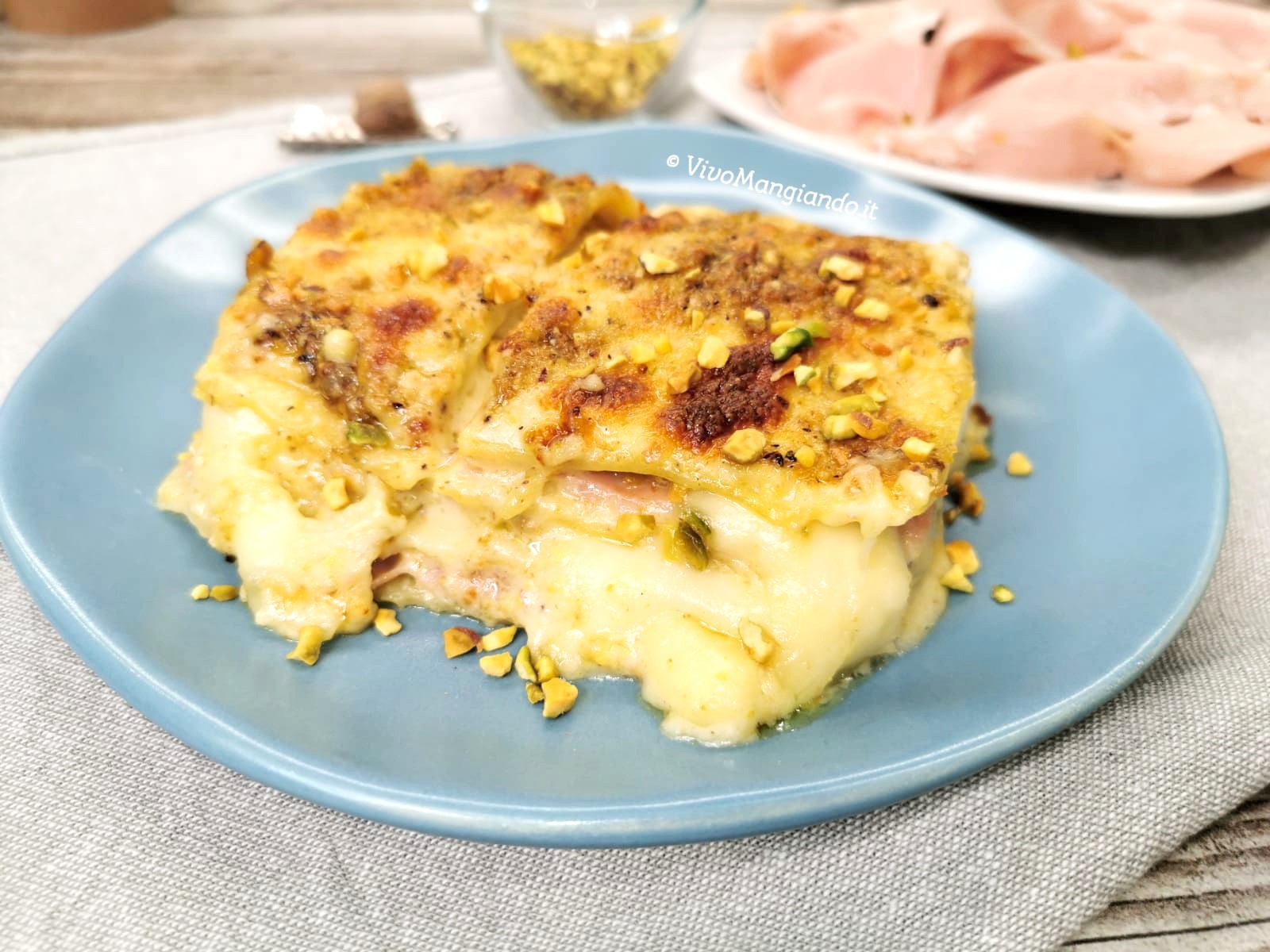 Lasagne con mortadella e pistacchio Vivo Mangiando